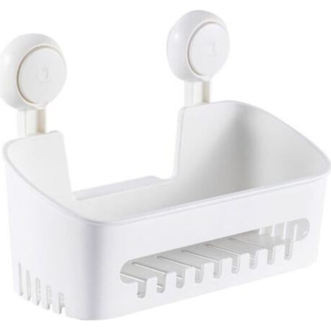 Shower basket, spice rack, bathroom organizer, DIY storage basket, no drilling required, removable suction cup, wall shelf for shampoo and toiletries, kitchen, bathroom (1/4)