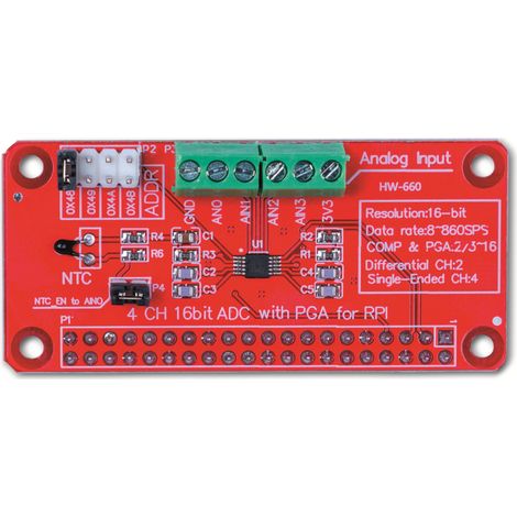 JOY-IT A/D-Modul, RB-ADC01, 4 Channel A/D Modul für Raspberry Pi (1/2)