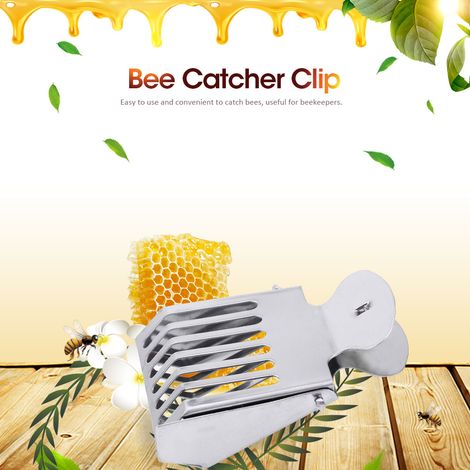 5 Pièces Cage Attrape-Reine Métal pour Apiculteur, Outil de Capture Abeilles en Acier, Clip Ruche (1/5)