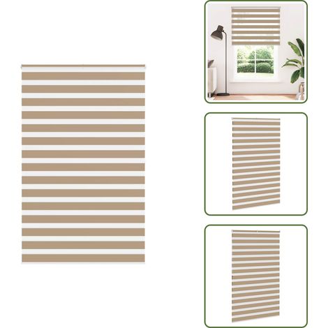 Zebrarollo Sandbraun 145x200 cm Stoffbreite 140,9 cm Polyester - Zebra-Jalousie - Zebra-Jalousien - Zebra-Rollo - Doppelrollo (1/5)
