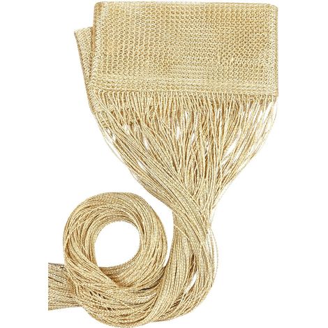 Tenda a Fili Elegante Per Porte Finestre Pannello Divisorio Camere Stanze Ambienti Senape - 100x200 Cm
