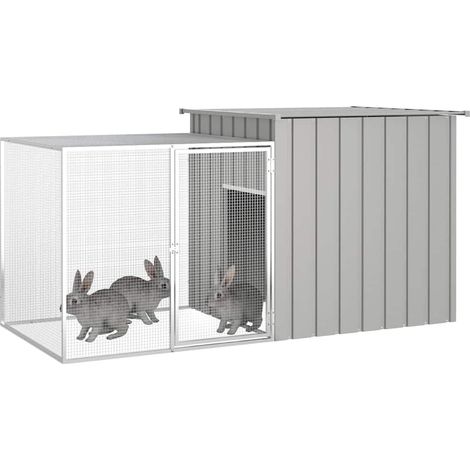 Maison Exclusive - Gabbia per Conigli Grigia 200x91x100 cm Acciaio Zincato