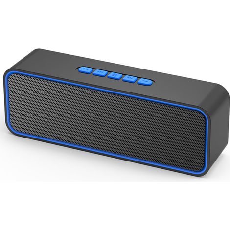 Altavoz Bluetooth 5,0 portátil, inalámbrico, con graves estéreo 3D de alta fidelidad, batería integrada de 1500mAh, tiempo de reproducción de 12H (azul) (1/5)