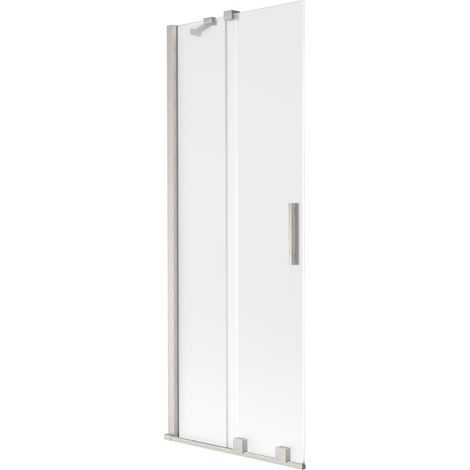 Paroi de baignoire coulissante à 2 volets Mexen Velar 75 x 150 cm, givre, nickel brossé - 896-075-000-31-97 (1/2)