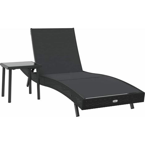 Maison Exclusive - Sonnenliege 2 pcs Schwarz Poly-Rattan