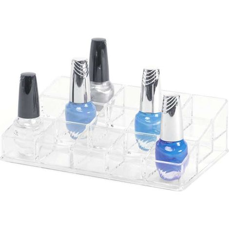 Compactor Cosmetic Organizer Rettangolare 15 Scomparti, Polistirene Trasparente, 20,6 X 13 X H,5,8 cm , RAN6991 (1/2)