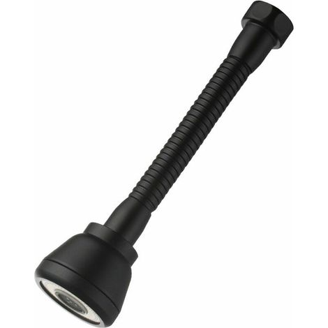 Rubinetto girevole a 360°, prolunga per rubinetto da cucina anti-schizzo con 3 modalità di risparmio idrico, rubinetto in rame nero (lungo)