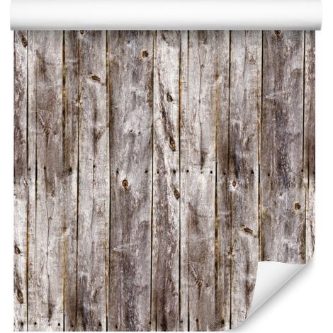 Papel pintado con diseño de tablones verticales de madera para salón y dormitorio, 50x1000 cm. (1/5)