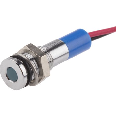 Voyant LED lumineux Bleu RS PRO, dia. 6mm, 24V c.c., taille de la lampe 3 mm, IP67 ( Prix pour 1 ) (1/2)