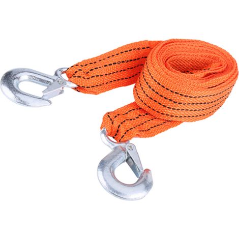 Câble de remorquage de 4 mètres avec sangle et crochets pour remorque de voiture et 3 tonnes - Outil pour véhicules d'urgence (1/5)