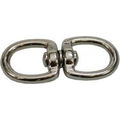 10PZ GIVOLARI AD ANELLO DOPPIO OCCHIO IN ACCIAIO CROMATO - mm.40 1/2"