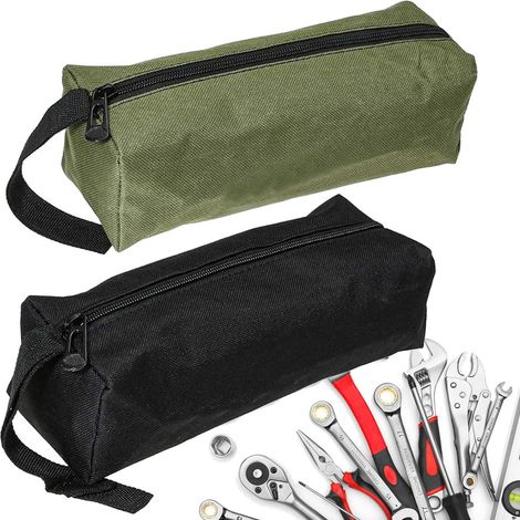 Lot de 2 sacs à outils en toile, petits sacs zippés polyvalents pour un rangement organisé de divers outils d'électricien (1/5)