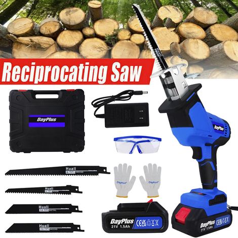 Cordless Reciprocating Saw Electric Sabre Saw with free Blades Battery LED Light (1/5)