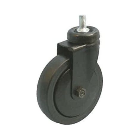 Roulette DESIGN "N" pivotante Ø 50 mm NOIR INTÉGRAL à tige filetée M10x20 mm