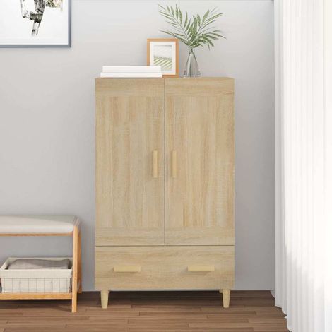 Buffet haut - Armoire de rangement Enfilade Chêne sonoma 70x31x115 cm Bois d'ingénierie BV186609 - BonneVie (1/5)