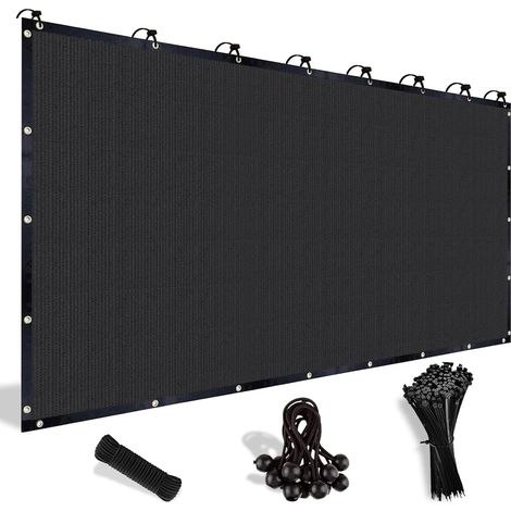 Filet d'Ombrage 3x3m HDPE 160g/m², Toile Protection Solaire 90% UV avec Œillets Inoxydables, Voile d'Ombrage Renforcé Coupe-Vent pour Jardin, Pergola, Terrasse, Piscine, Serre, Noir (1/5)