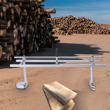 YISSALE - Scierie Mobile Portable pour Tronçonneuse – Kit Moulin à Scie, Largeur 0-120 cm, Coupe 2-35 cm, Guide ≤107 cm/42'', Alu et Acier, Argent, Bricolage Chantier (1/5)