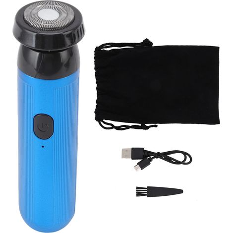 Rasoir Électrique Mini Portable pour Hommes avec Tête de Rasoir Rotative - Machine à Cheveux Autonome pour Voyage et Maison, Bleu (1/5)