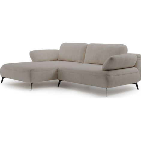 Selsey Avolla – Ecksofa mit Schlaffunktion, Bettkasten und hydrophober Chenille, linksseitig, Beige (1/5)