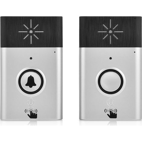 Sonnette sans Fil, Sonnette Interphone Bidirectionnelle Vocale sans Fil Intelligente avec 200m Portée de Fonctionnement Kit de Sonnette Système Sécurité pour Maison, Bureau, Hôtel. (1/4)
