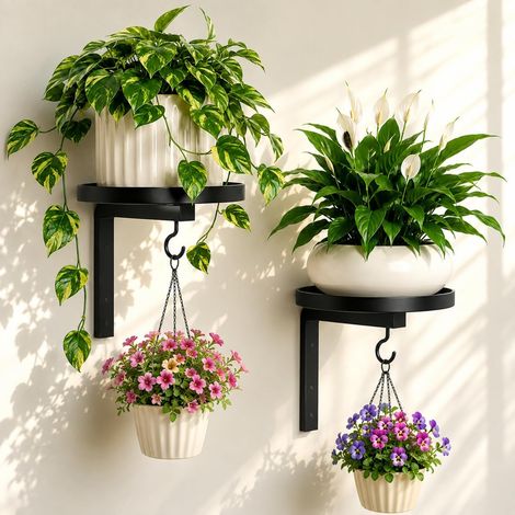 Support Mural Plantes, 2PCS Etagere Plantes Interieur Mural (1/5)