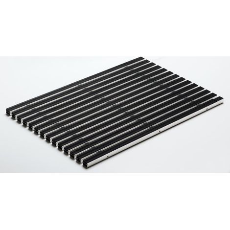 ACO Schuhabstreifermatte Alu schwarz, mit Gummistreifen, 60 x 40 cm Schuhabstreifer (1/2)