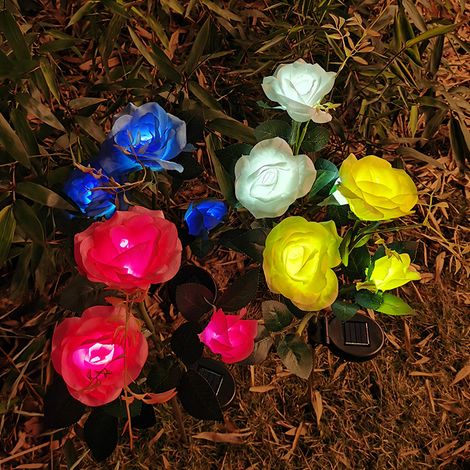 Lampes solaires d'extérieur, lot de 4 lampes tournesol multicolores-AquaForge (1/4)