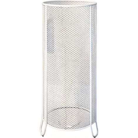 50 cm hoher, dekorativer Metallschirmständer mit 20 cm breitem, rutschfestem Fuß, weiß, mit Abflussloch für einfaches Befüllen, abnehmbarer Schirmhalter für den Innenbereich, geeignet für feuchtes Wet (1/5)