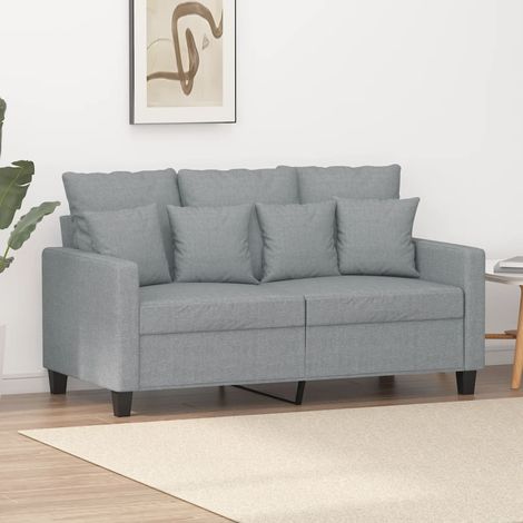 vidaXL Divano a 2 Posti Grigio Chiaro 120 cm in Tessuto