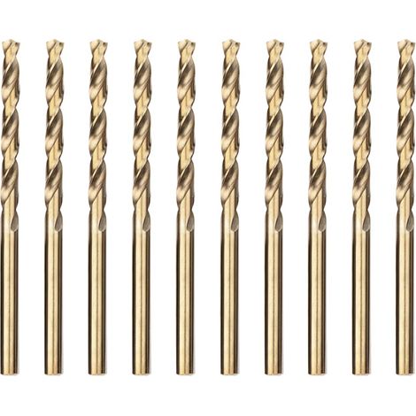 Foret À Percer Métal - Foret À Tige Hélicoïdale En Acier Rapide M35 À Pointe Cobalt 5 % - 135° - Pour Acier Inoxydable Et Métaux - 4,0 mm - Lot De 10