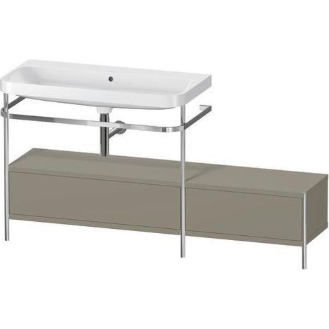 Ensemble lavabo HAPPY D.2 PLUS 1600x490mm sans trou de robinetterie, blanc brillant