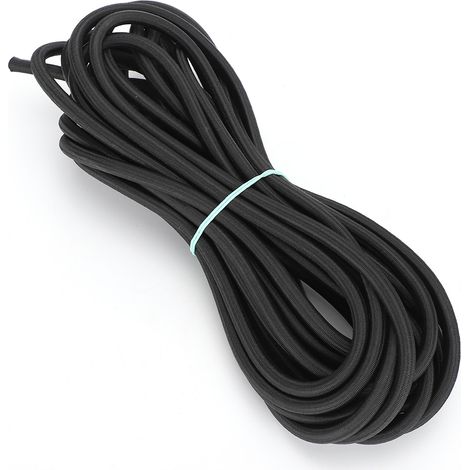 7 mm 10 m / 32,8 ft Rundes elastisches Kleiderseil mit starker Elastizität für DIY-Projekte mit Kleidung Schwarz (1/5)