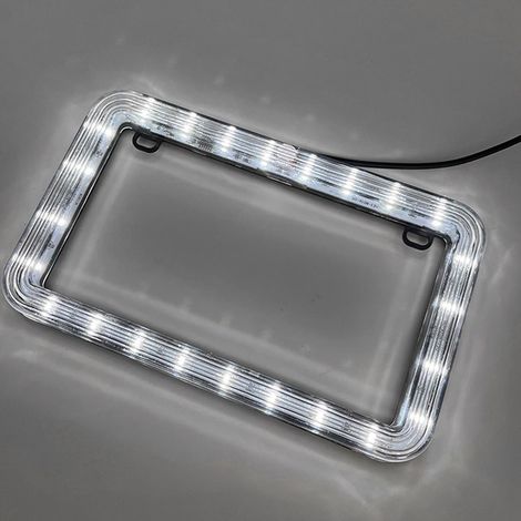 Plaque d'immatriculation LED 6W 12V Support Cadre Universel 31,5x16,5x2cm Éclairage Plaque Auto (1/5)