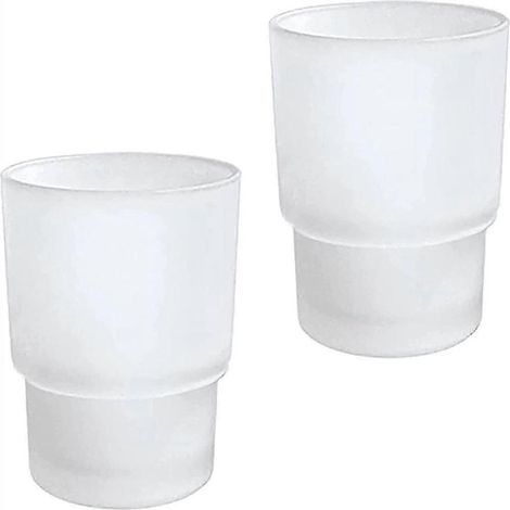 2 gobelets à brosse à dents en verre dépoli, gobelets à brosse à dents, gobelets de lavage de bouche pour la maison, gobelets pour bain de bouche pour couples à l'hôtel (1/5)