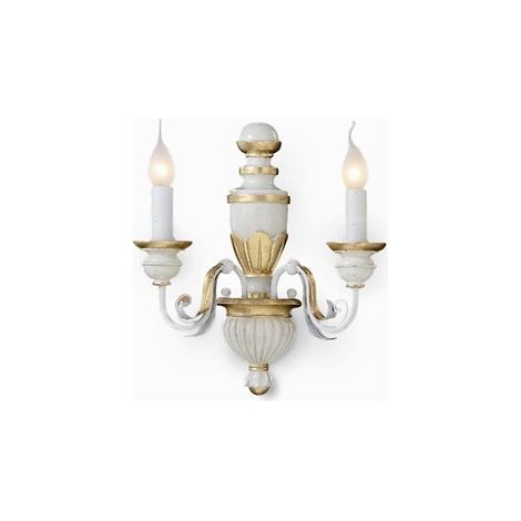 Ideal Lux Firenze - 2 Licht Innenkerze Wandleuchte Gold, Elfenbein, E14 (1/2)