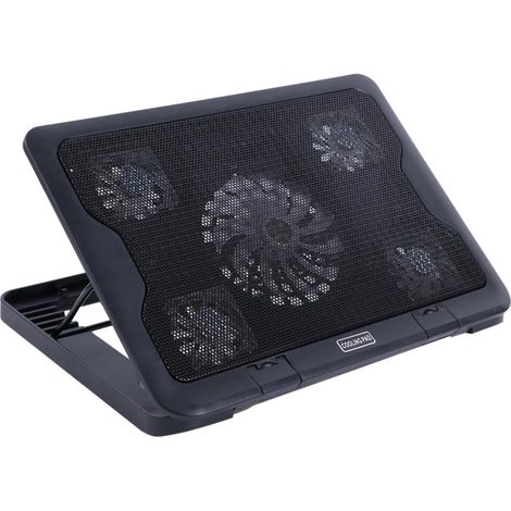 Refroidisseur PC Portable USB Ventilateurs Silencieux Support Réglable Antidérapant Base de Refroidissement pour Ordinateur Portable avec Hub USB Intégré et Dissipation Thermique (1/5)