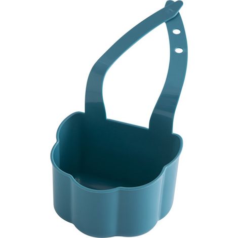 Soporte para escurridor de esponja de cocina, organizador de jabonera de inodoro de goma PP, cesta de almacenamiento para esponja, paño de lavado, herramienta para grifo, 1 unidad (azul oscuro)