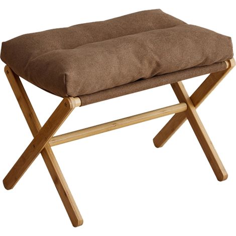 Repose-pieds pliable en X, moderne et multifonctionnel, avec coussin moelleux, idéal pour le salon, la chambre, le bureau ou la pause-café. (1/5)