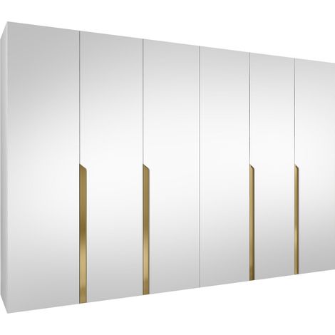 Armario Hartford 593, Blanco, 202x300x52cm, Puertas de armario: Con bisagras, Número de estantes: 0 (1/5)