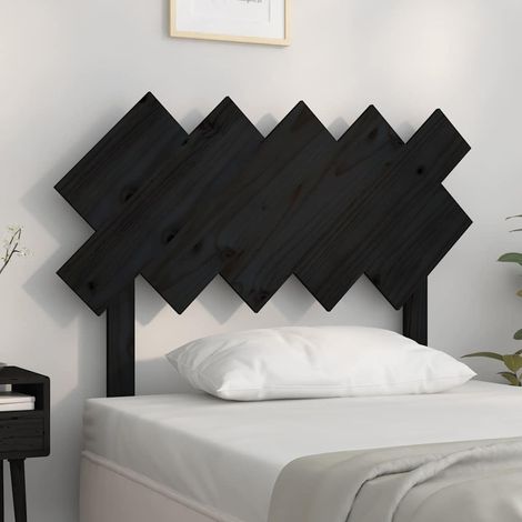 vidaXL Tête de lit Noir 104x3x80,5 cm Bois massif de pin (1/5)