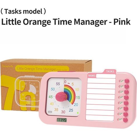 Minuteur Visuel 3-en-1 pour Enfants et Adultes, Tableau de Planification avec Liste de Tâches, Emploi du Temps et Activités, Rose (1/5)