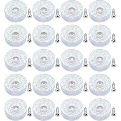 20 runde, 30 mm Silikon-Bodenschoner, rutschfest und geräuscharm, mit Schrauben, geeignet für Sofabeine und Stuhlkissen (1/5)