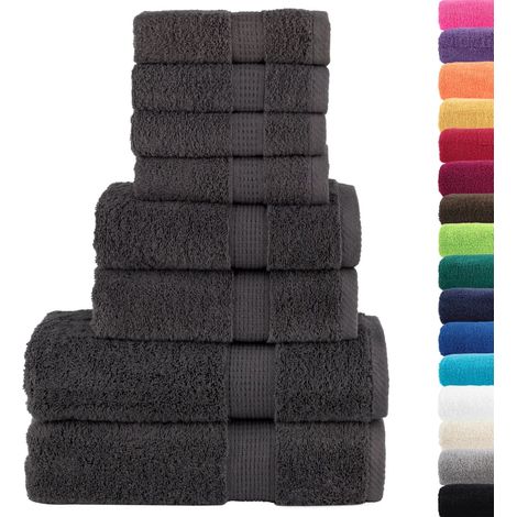 vidaXL 8 Piece Premium Towel Set "SOLUND" Anthracite 600 gsm