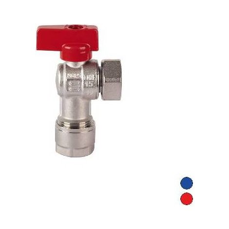 VANNE D'ANGLE AVEC KIT POUR MULTICOUCHE Dimensions : 3/4" x 20 Levier rouge