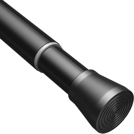 Tringle à rideau sans perçage, tringle de douche extensible, 1 pièce, entre deux murs, pour vêtements et rideau de douche, noir, 73-145 cm, 25 mm (1/5)