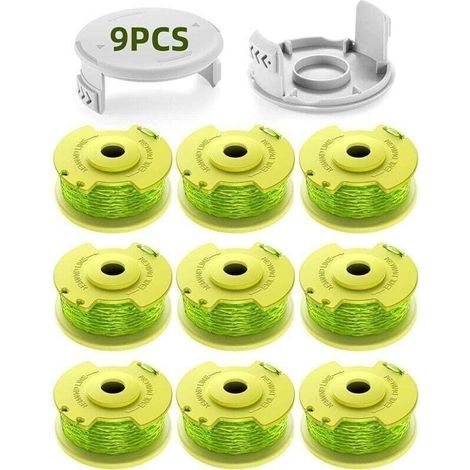 Packung mit 11 Ersatzspulen für Ryobi One+ 18V, 24V und 40V Freischneider, 2 mm Durchmesser und 3,4 m Länge. Ersatzspulen AC14RL3A (9 Spulen, 2 C) (1/5)