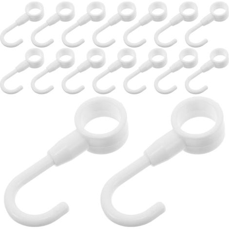 Confezione da 100 ganci in plastica bianca per tubi rotondi da 12 mm – Ganci versatili per cucina, officina e stoccaggio di oggetti artigianali – Accessori compatti e utili