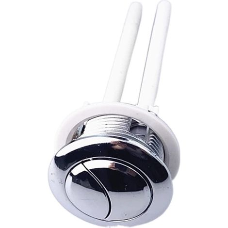 Le Bouton des Toilettes, Petit Bouton Rond Double en ABS, Argent (1/3)