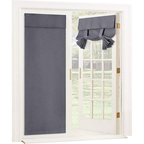 Verdunkelungsvorhänge für Türen und Fenster – selbstklebend – Sichtschutz – 85–95 % Lichtundurchlässigkeit – 66 x 173 cm – 1 Stück – grau (1/5)