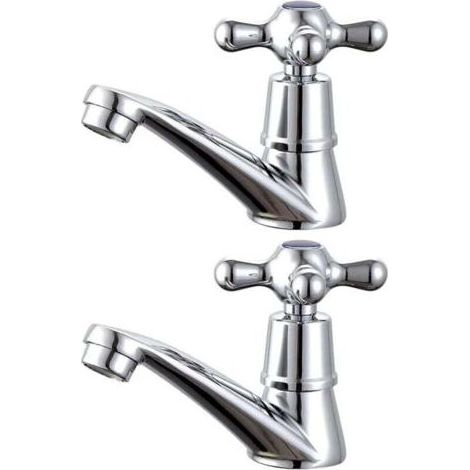 Robinet pour lavabo, 1 paire de robinets de lavabo chaud et froid pour lavabo de salle de bain (1/4)